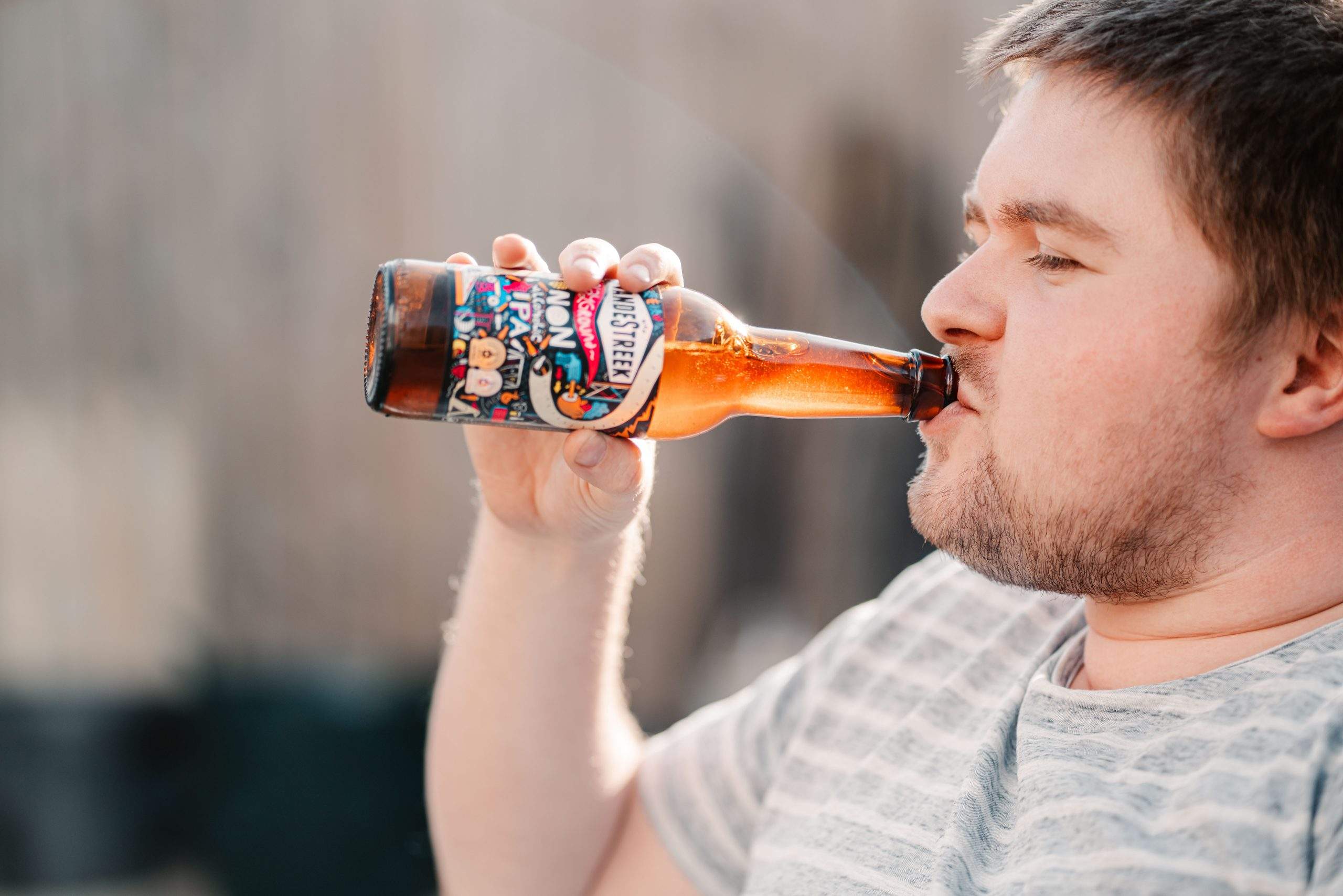 Adam enjoying an alcohol-free drink